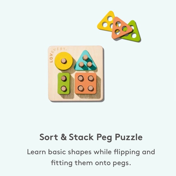 LOVEVERY Sort & Stack Peg Puzzle + Play Guide - Picture 9 of 11